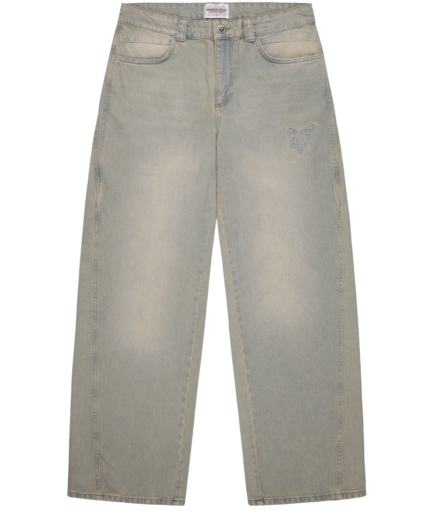 More Money Distinctive Baggy Denim Mid Blue