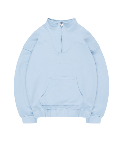 More Money Logo Half zip Baby blue