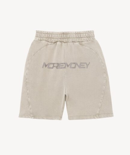 More Money Logo Shorts Grey Washed