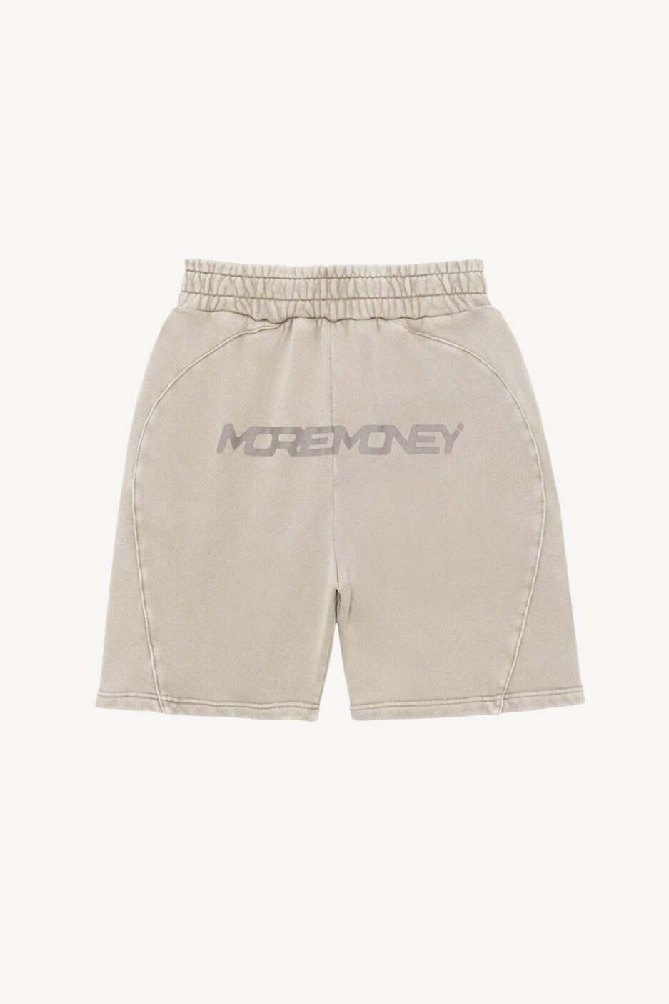 More Money Logo Shorts Grey Washed