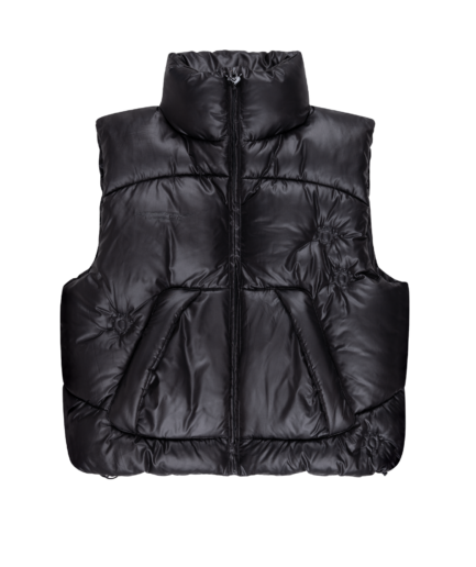 More Money More Love Bullet Puffer Vest Black