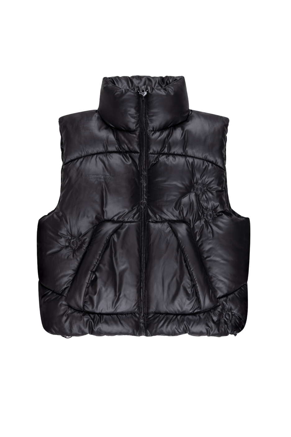 More Money More Love Bullet Puffer Vest Black