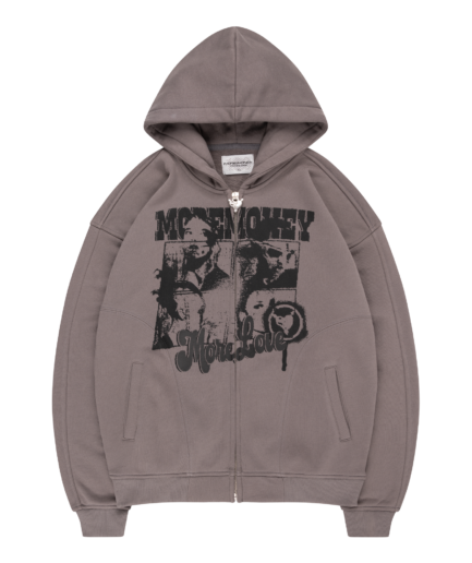 More Money More Love Identification Zip Dark Grey