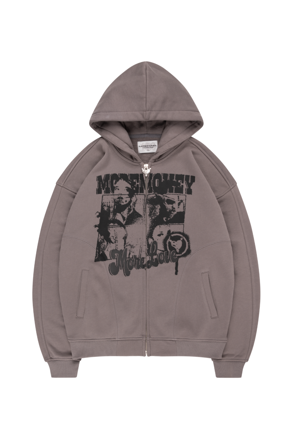 More Money More Love Identification Zip Dark Grey