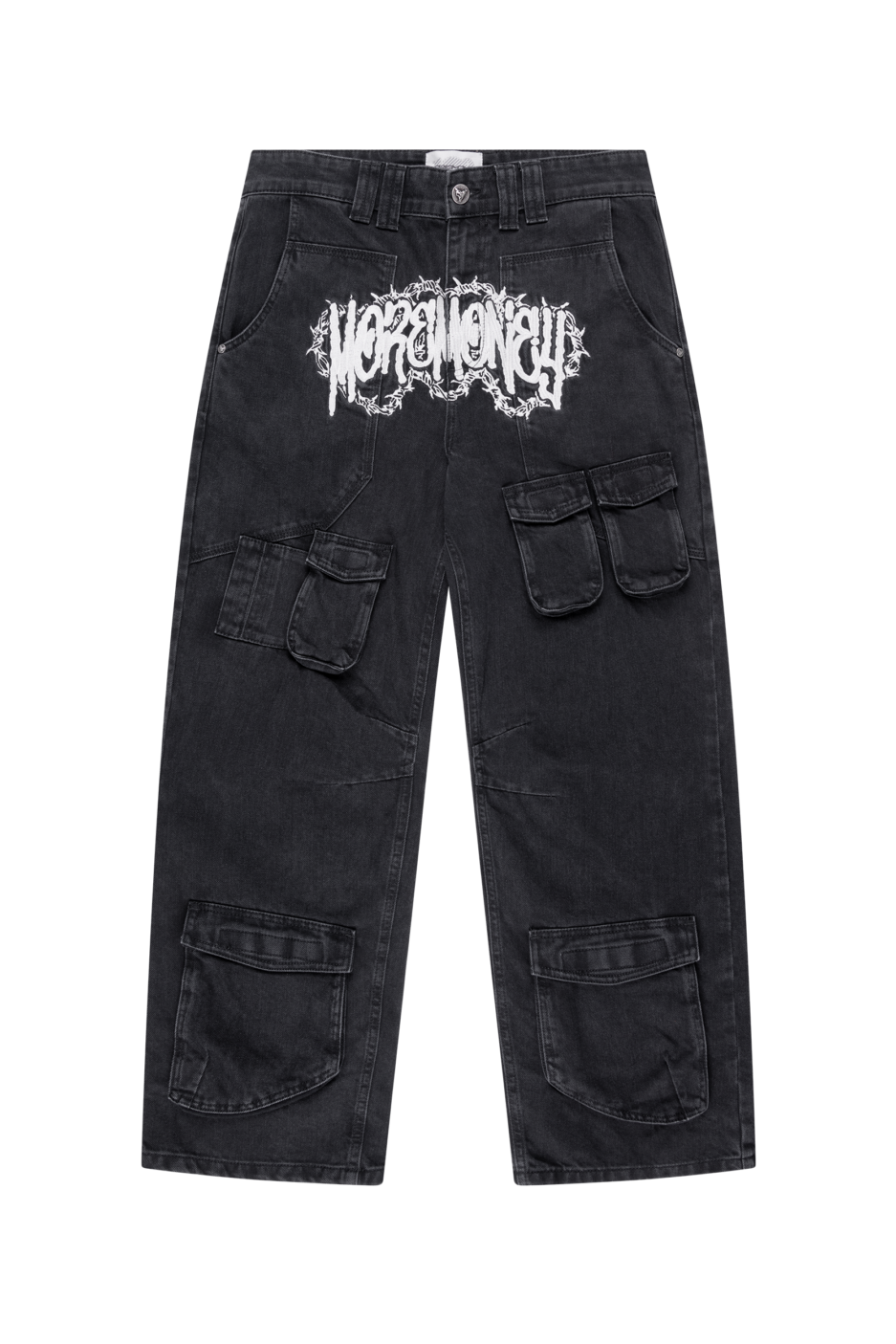 Razor Logo Cargo Pants Black Washed