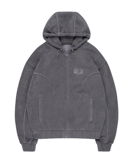 Star Wreath Fleece Zip Tornado Grey