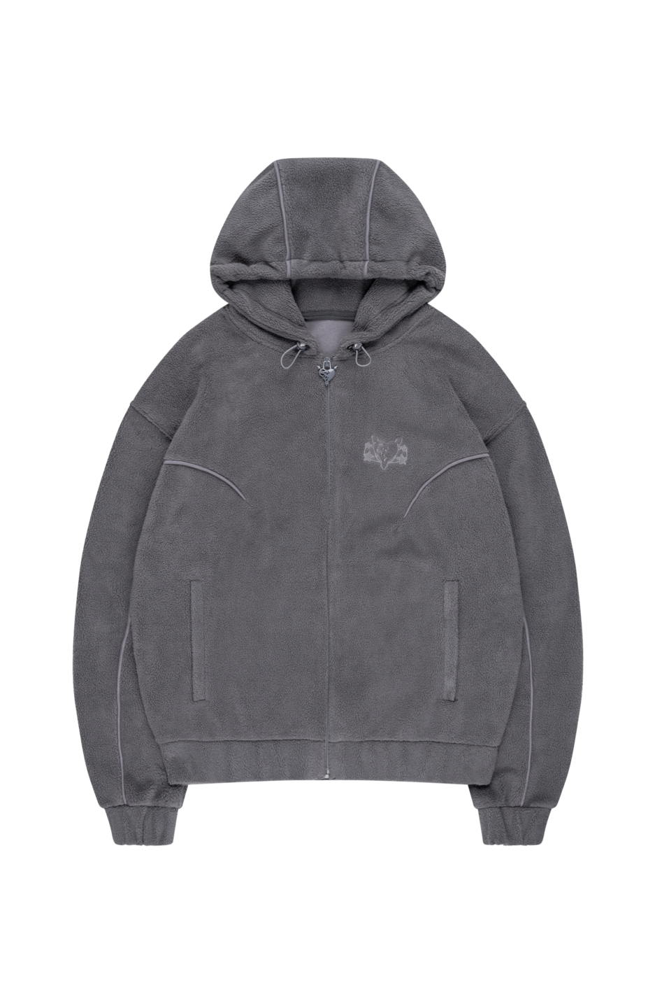 Star Wreath Fleece Zip Tornado Grey